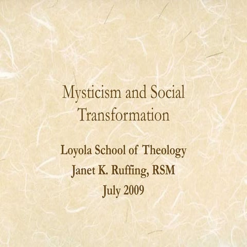 Mysticism and Social Transformaion | PPT