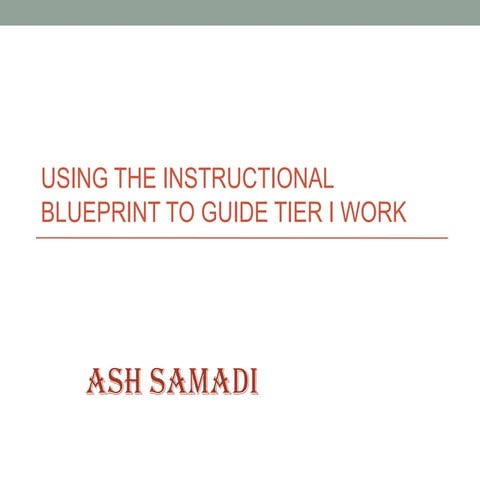 Ash Samadi - Blueprint for curriculum instruction