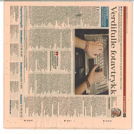 Verdifulle fotavtrykk - Dagens Næringsliv 31st Aug 2011