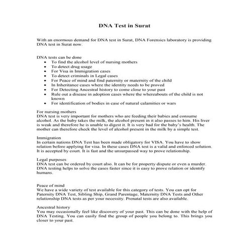 DNA Test in Surat | PDF