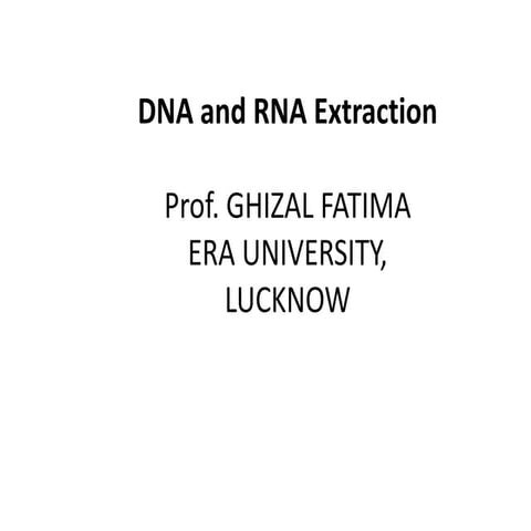 DNA and RNA extraction