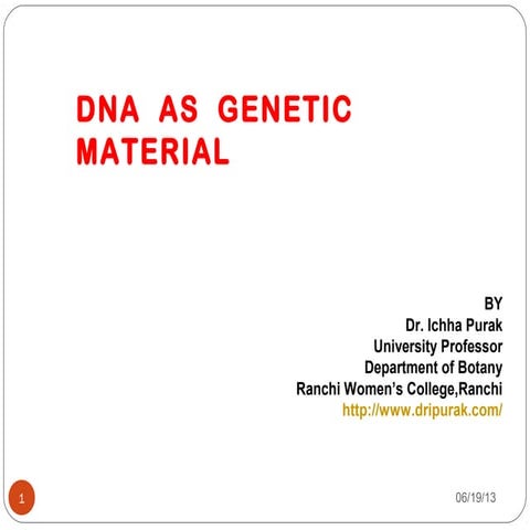 Dna as genetic material