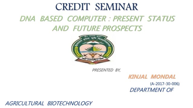 DNA based computer : present & future