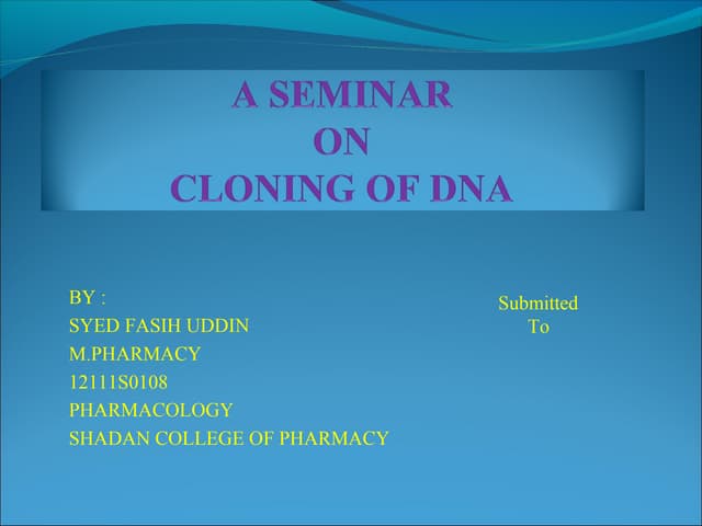 Dna cloning