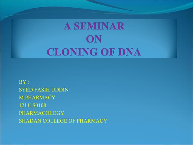 Dna cloning