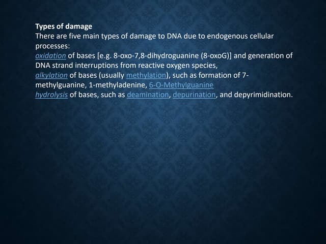 DNA damage.ppt Biology Diagrams