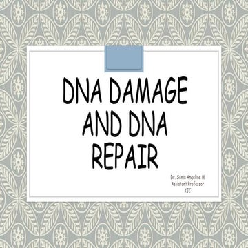 DNA Damage and DNA Repair- Dr. Sonia Angeline