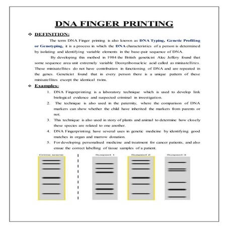 Dna finger printing