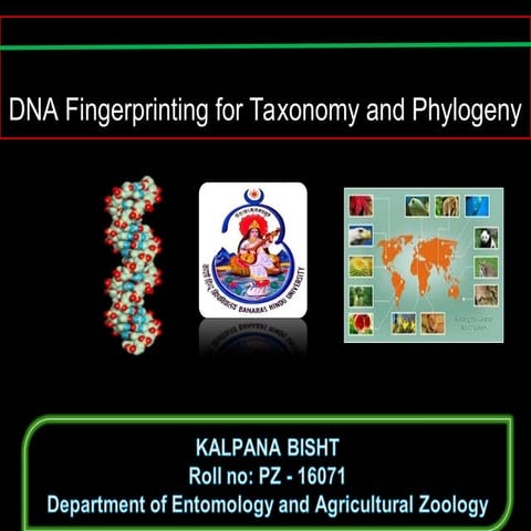 DNAfingerprinting for taxonomy and Phylogeny