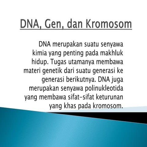 Dna, gen, dan kromosom