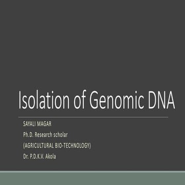 Isolation of plant genomic DNA 
