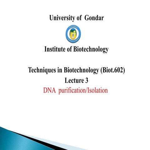 Dna isolation  from various sources