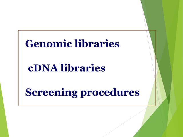 Dna library CONSTRUCTION
