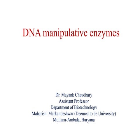 DNA manipulative enzymes