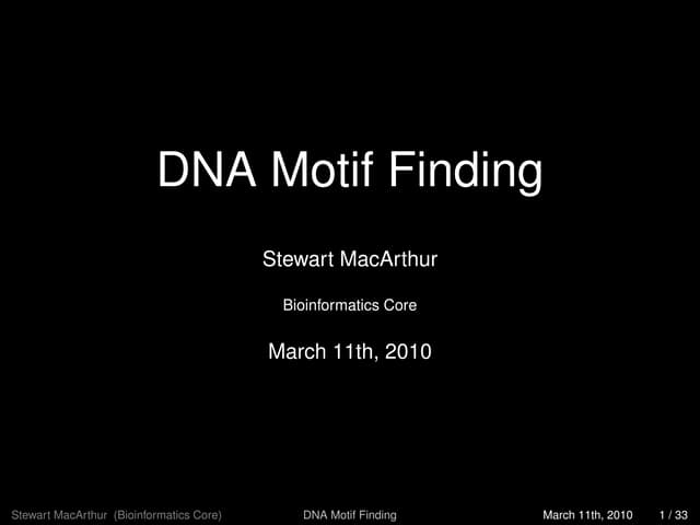 DNA Motif Finding 2010