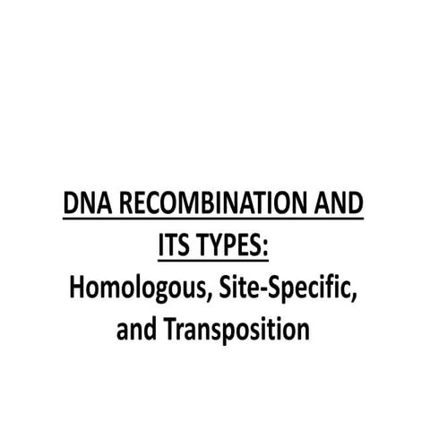 DNA Recombination: basics and its all types
