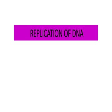  Replication of DNA