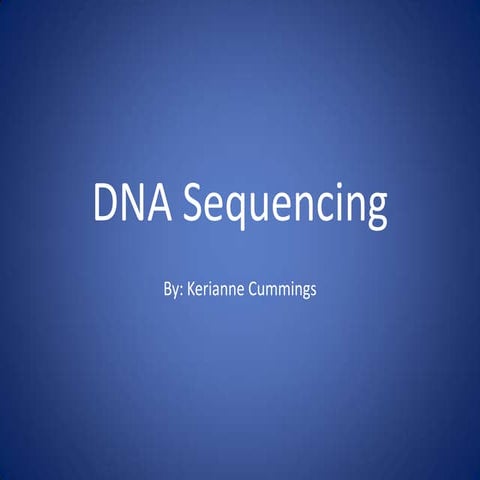 Dna sequencing powerpoint