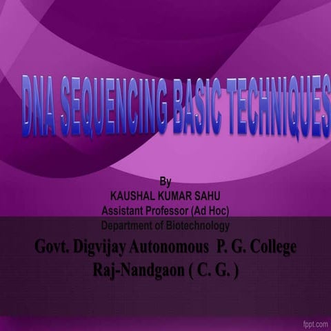 DNA sequencing by kk sahu sir