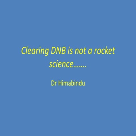 Dnb clearing is not a rocket science