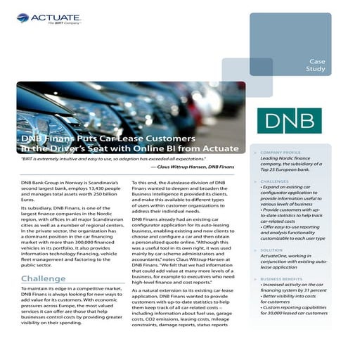 Dnb Finans Case Study
