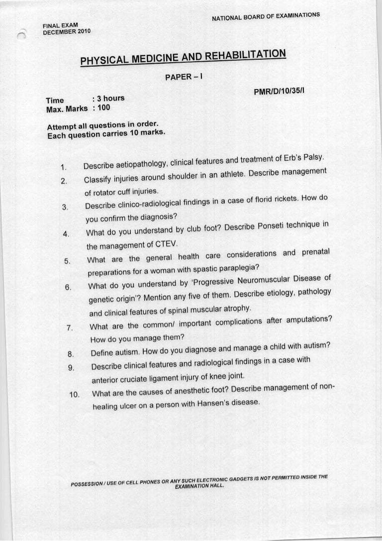 DNBFinal PMR Question papers 2010 to 2013