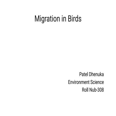 MIGRATION IN BRIDS