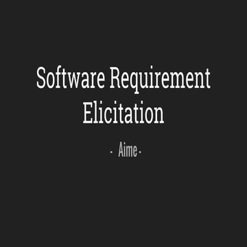 Software requirement elicitation