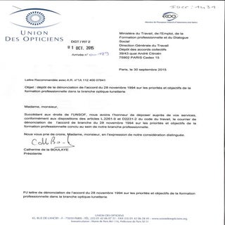 IDCC 1431 : Dénonciation accord for...