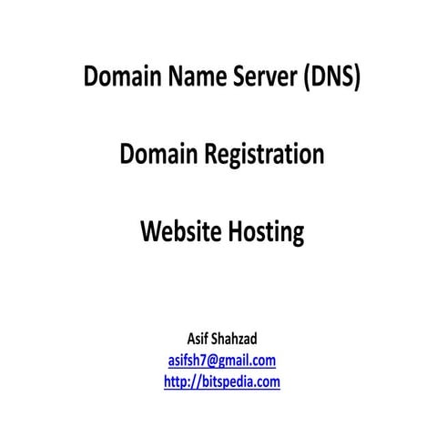 Domain Name System (DNS) - Domain Registration and Website Hosting Basics