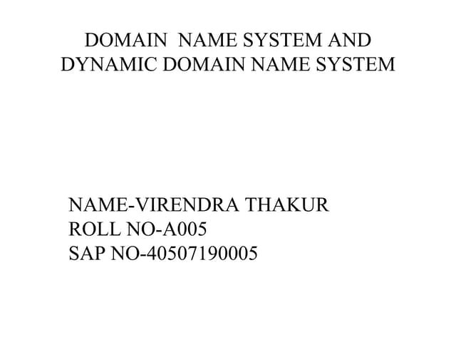 DNS AND DDNS