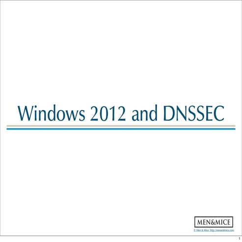 Windows 2012 and DNSSEC