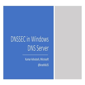 DNSSEC in Windows DNS Server