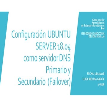 Dns Primario y Secundario en Ubuntu Server 18.04