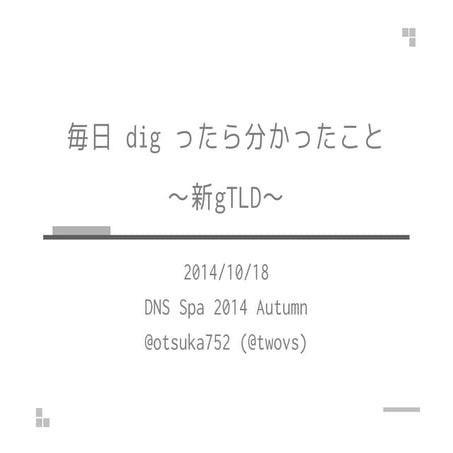 毎日 dig ったら分かったこと ～新 gTLD～