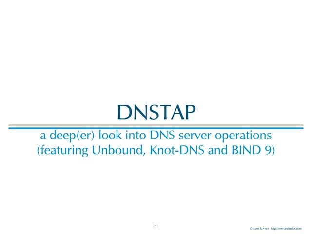 DNSTap Webinar