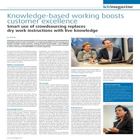 Knowledge-based working boosts customer excellence