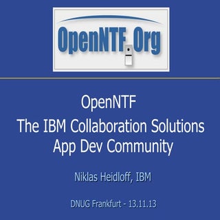 OpenNTF - DNUG November 2013