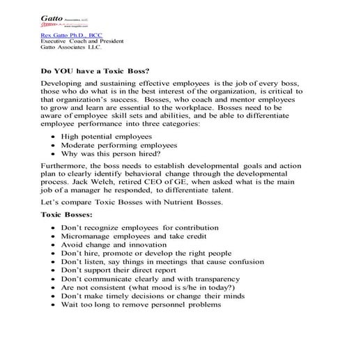 Do YOU Have a Toxic Boss?