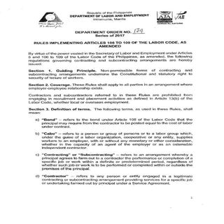 "Ending Endo" DOLE Dept. Order #174