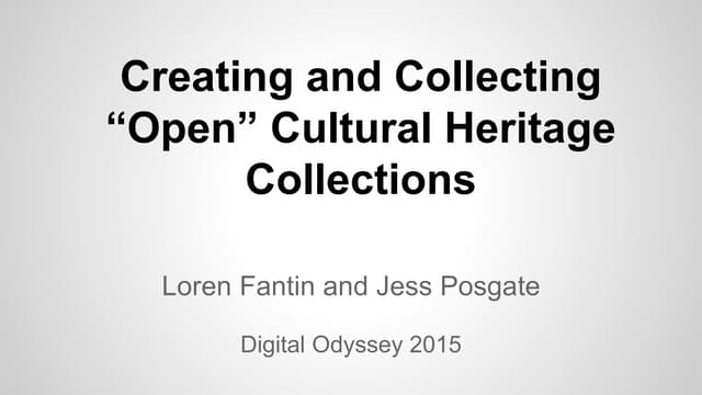 Digital Odyssey 2015 - Open Collections