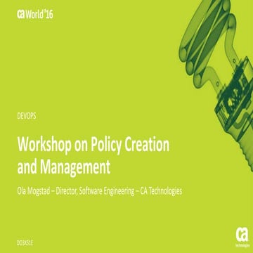 Pre-Con Ed: Workshop on Policy Creation, Management and Support for OAuth and...