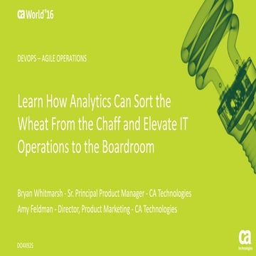 Technology Primer: Learn How Analytics Can Sort the Wheat From the Chaff and ...