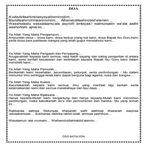 Doa | DOCX