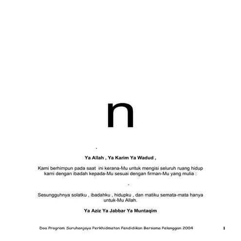 Doa bersama pelanggan