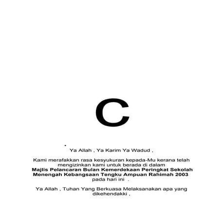 Doa bulan kemerdekaan