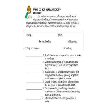 DO ACTUAL SELLING of product or services