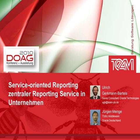 DOAG 2010: SOR - Service Oriented Reporting