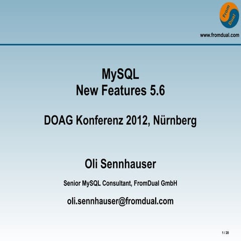 MySQL - New Features 5.6 | PDF