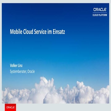 Oracle Mobile Cloud Service im Einsatz